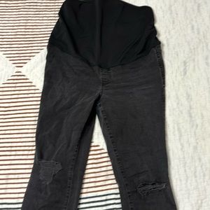 Madewell - maternity skinny jeans - black distressed